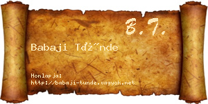 Babaji Tünde névjegykártya